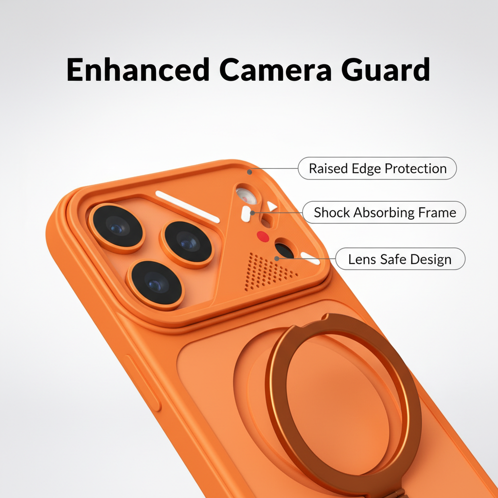 vcase Armor Edge Rugged MagSafe Case with Ring Stand for iPhone 16