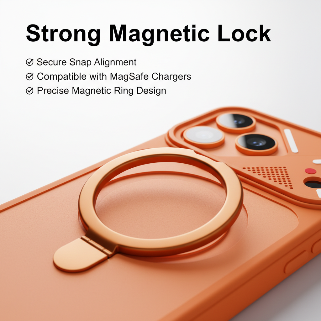 vcase Armor Edge Rugged MagSafe Case with Ring Stand for iPhone 16